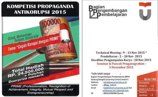 Anti-Corruption Propaganda Competition 2015 - Telkom University