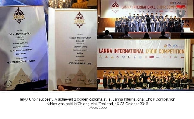 281016 Paduan Suara Tel U Raih Dua Golden Diploma 0di Thailand