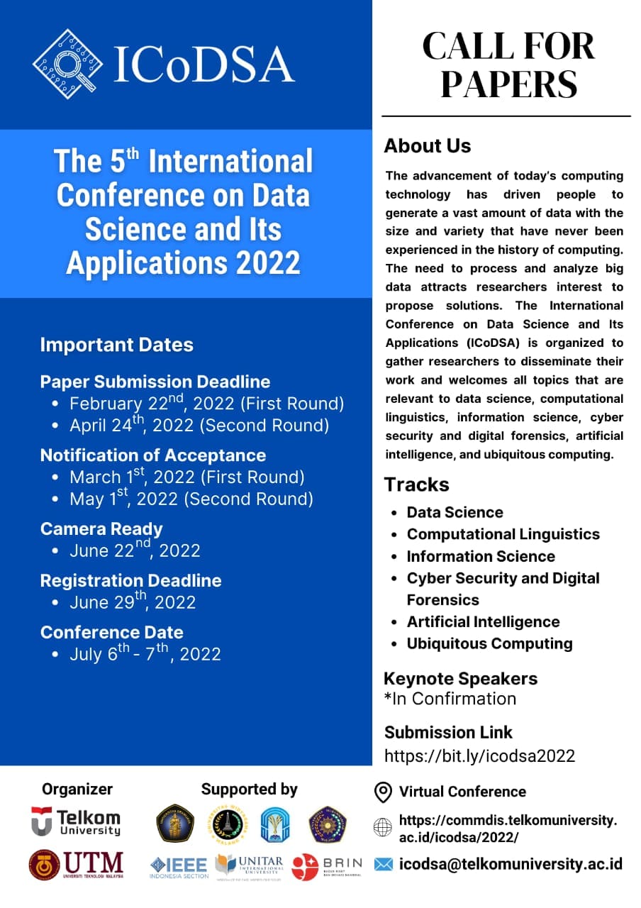 The 5th International Conference on Data Science and Its Applications ...
